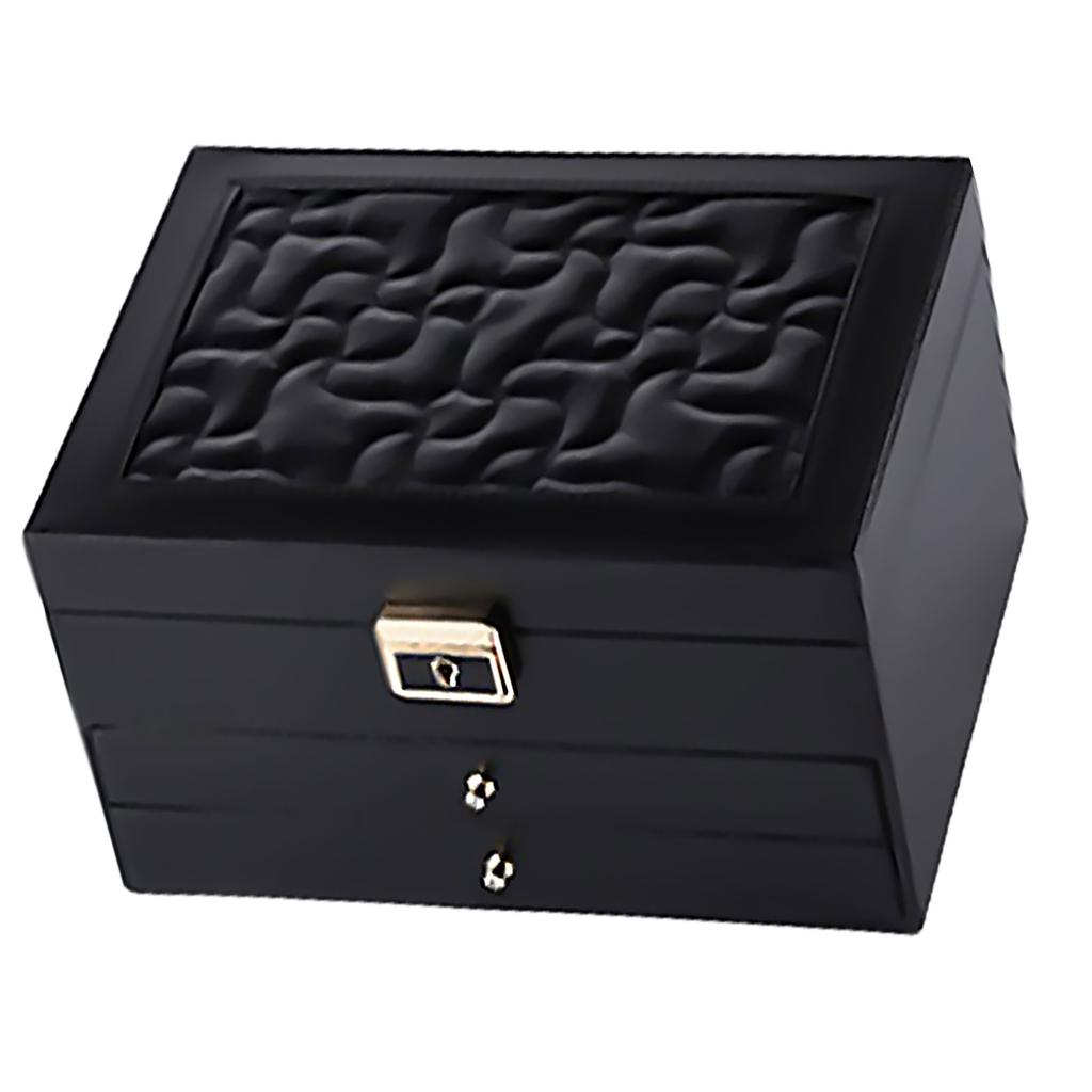 Stylish Multi Layer Jewelry Chest Multilayered Jewelry Storage Box Convenient PU Leather for Accessory Organization