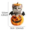 Cute Halloween Cat Pumpkin Statue Handmade Cat Desk Figurine  Christmas Celebration