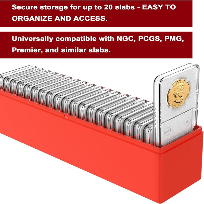 Kreativní plastový úložný box na mince kompatibilní s 20slotovými držáky na mince Sběratelský box Kancelář Škola Domov Bankovní potřeby