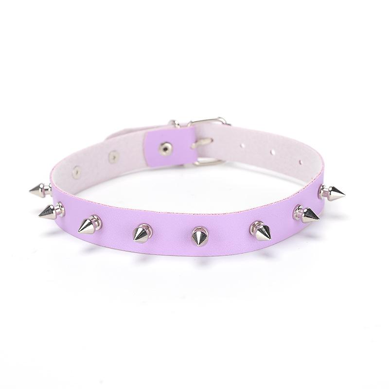 Punk Spiked Rivet Leather Choker - Harajuku Cosplay Gothic Rock Necklace