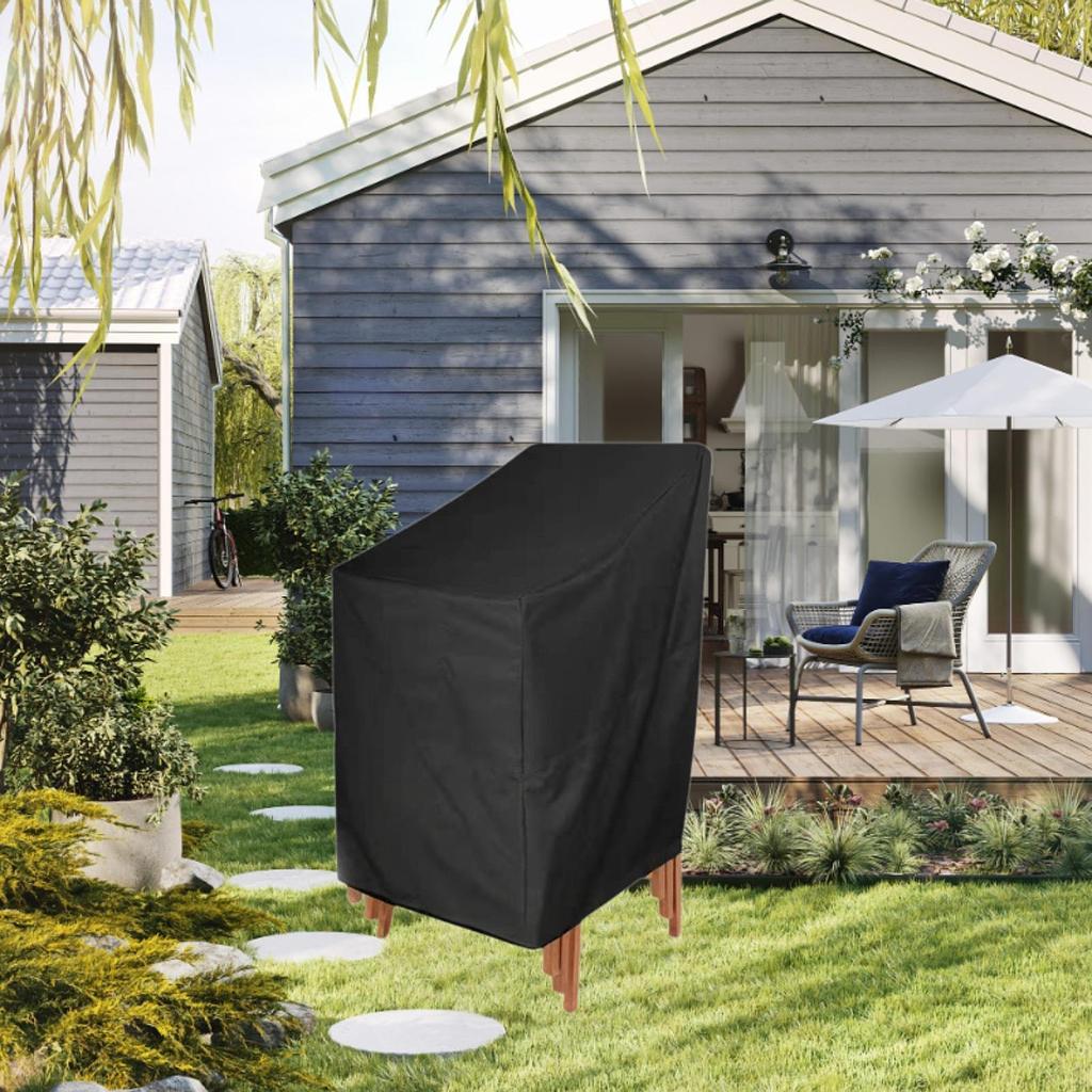 Garden Patio Chair Cover Folding Chairs Heavy Duty Drawstring Rectangle Stackable