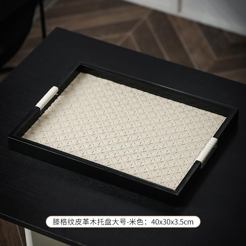 Elegantes Leder Holztablett zur Aufbewahrung von Aromatherapie Vintage Wohnkultur Wohnzimmer