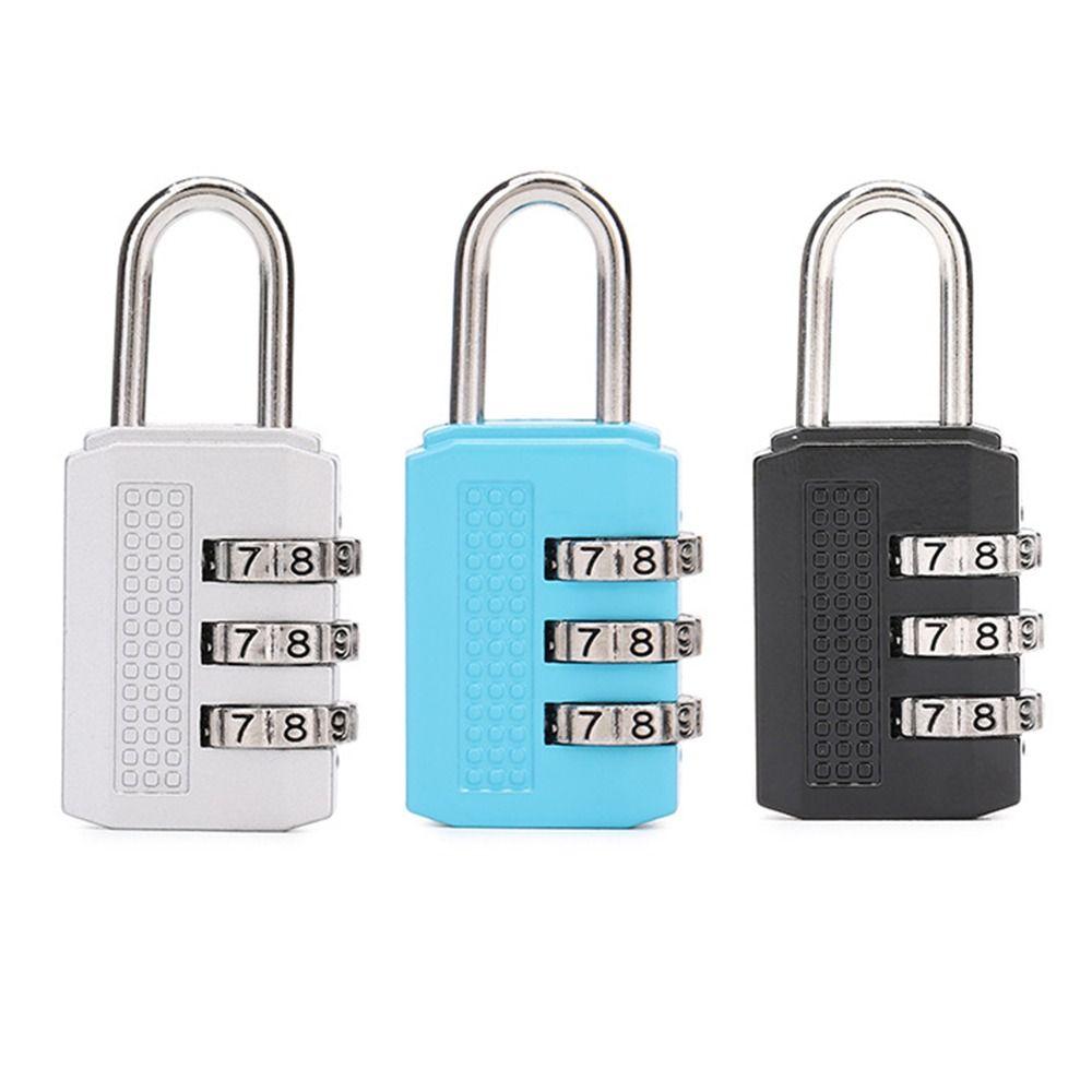 Mini Password Lock 3 Digit Zinc Zinc Alloy Padlock Portable Number Lock  Suitcase