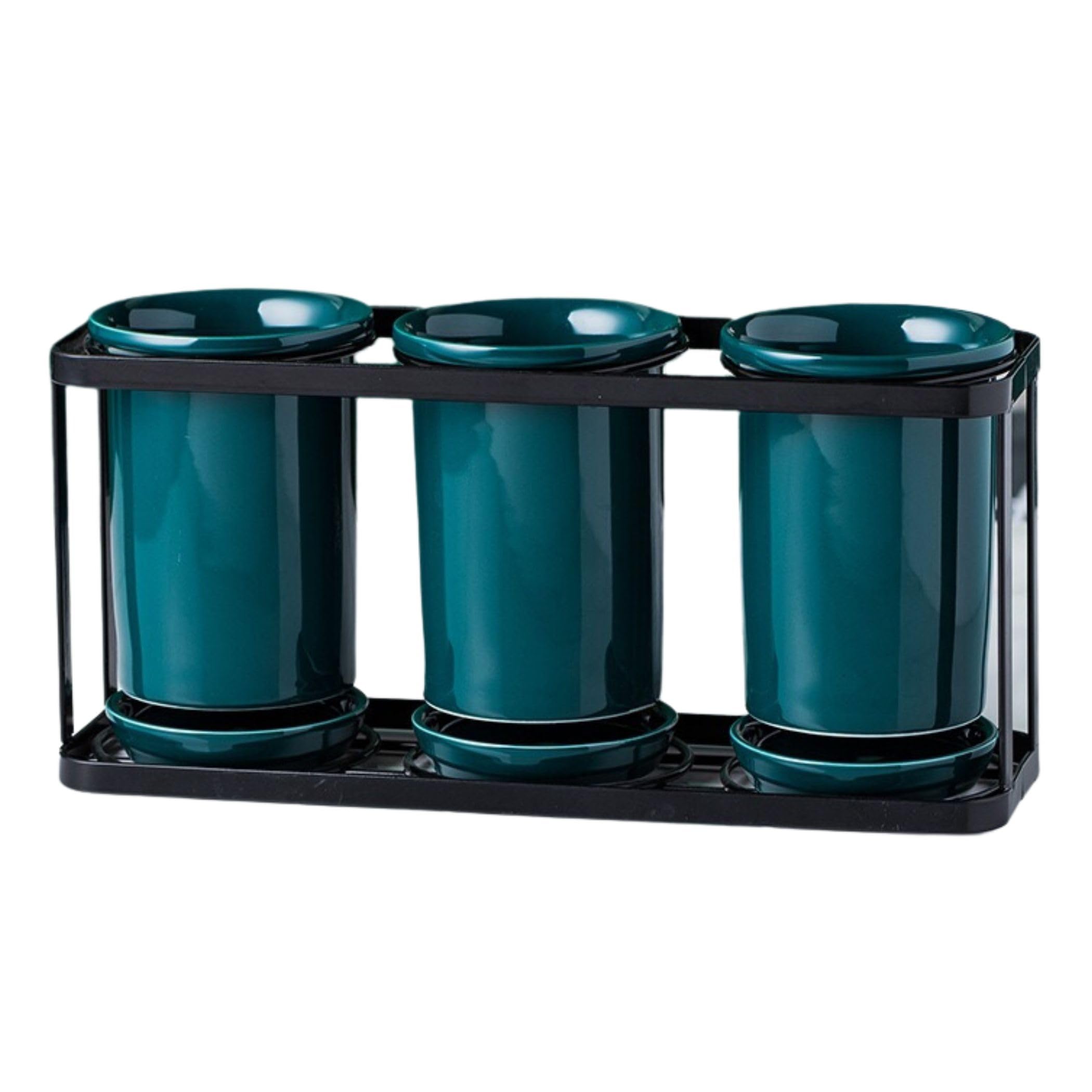 

BGL Cutlery Cutlery Chopstick Scandinavian Style Cutlery Case Set x Stand, Holder, Drainer, Holder, Storage, (Plain Black)