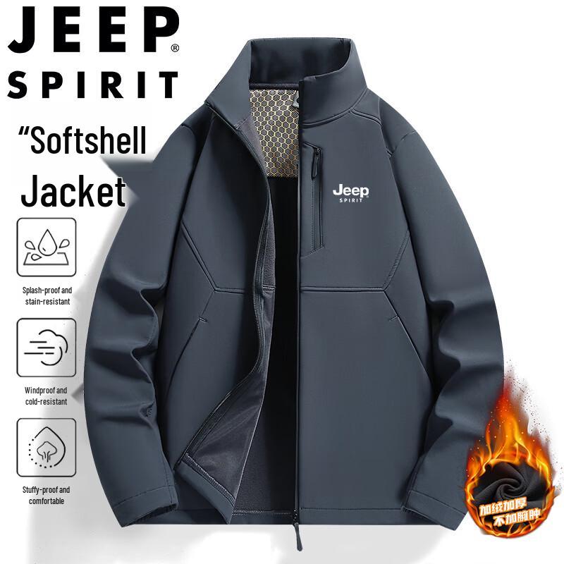 

JEEP SPIRIT Men s Softshell Windproof Outdoor Jacket 6XL
