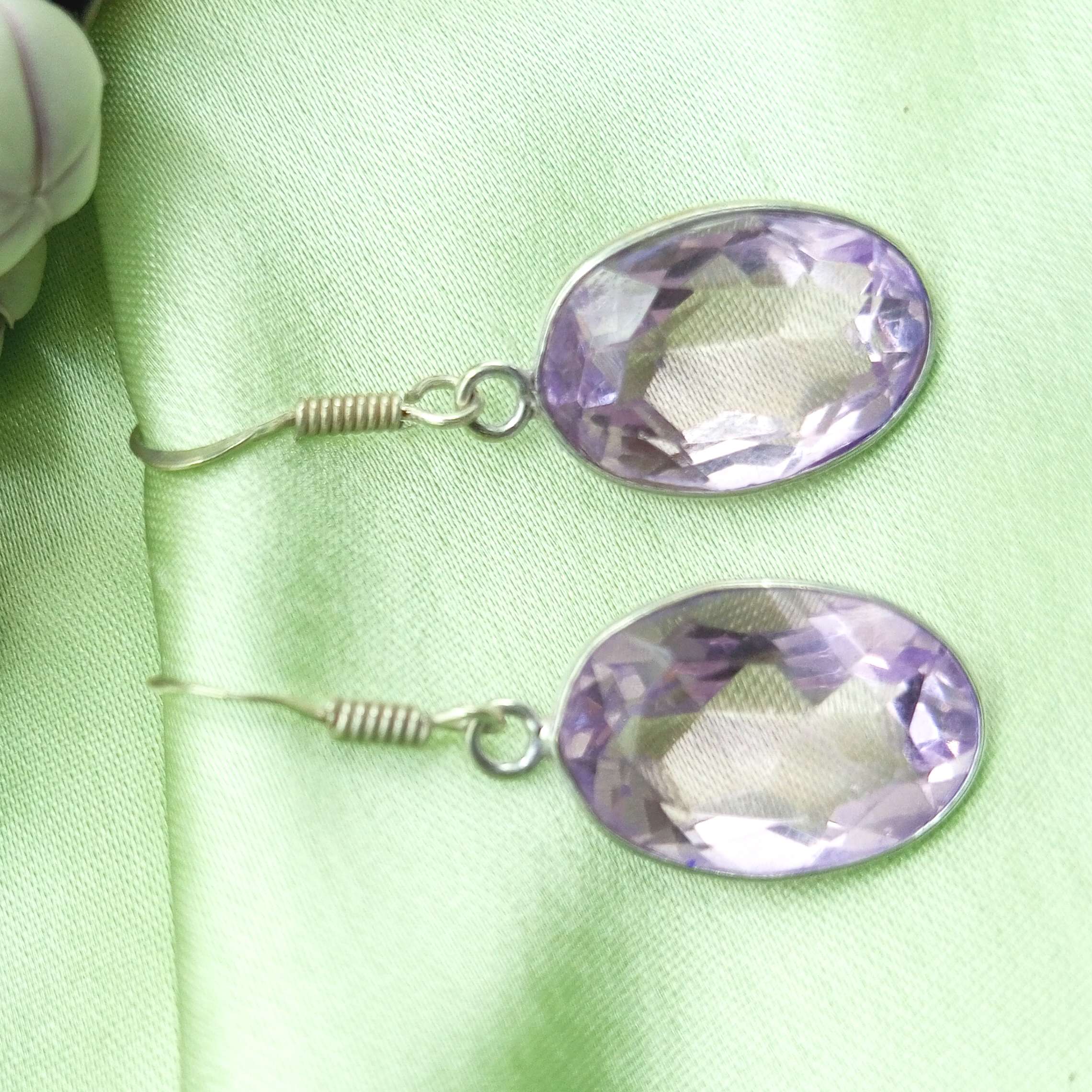 

Розовый топаз драгоценный камень стерлингового серебра 925 пробы крючок женские серьги ювелирные изделия WHE-E36