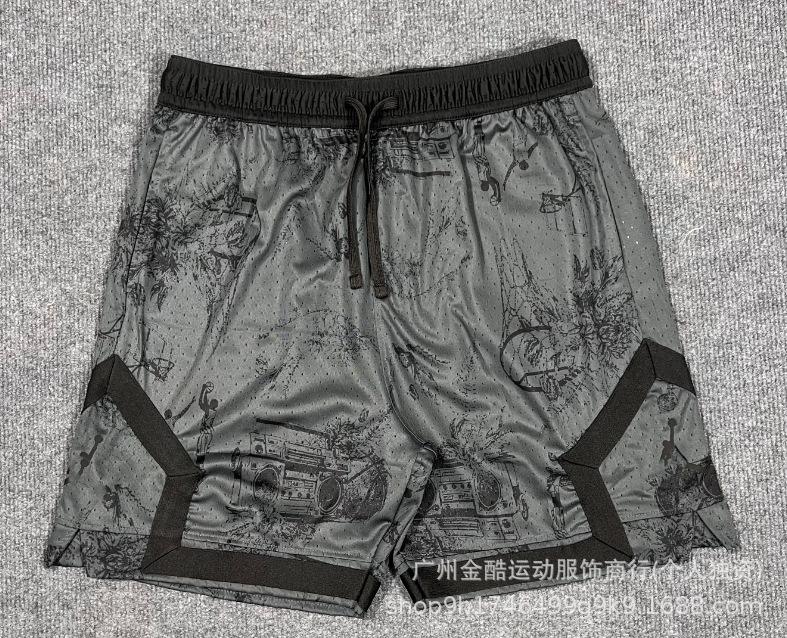 New 2026 summer loose and quick-drying men's AJ basketball shorts printed trendy sports casual pants source wholesale