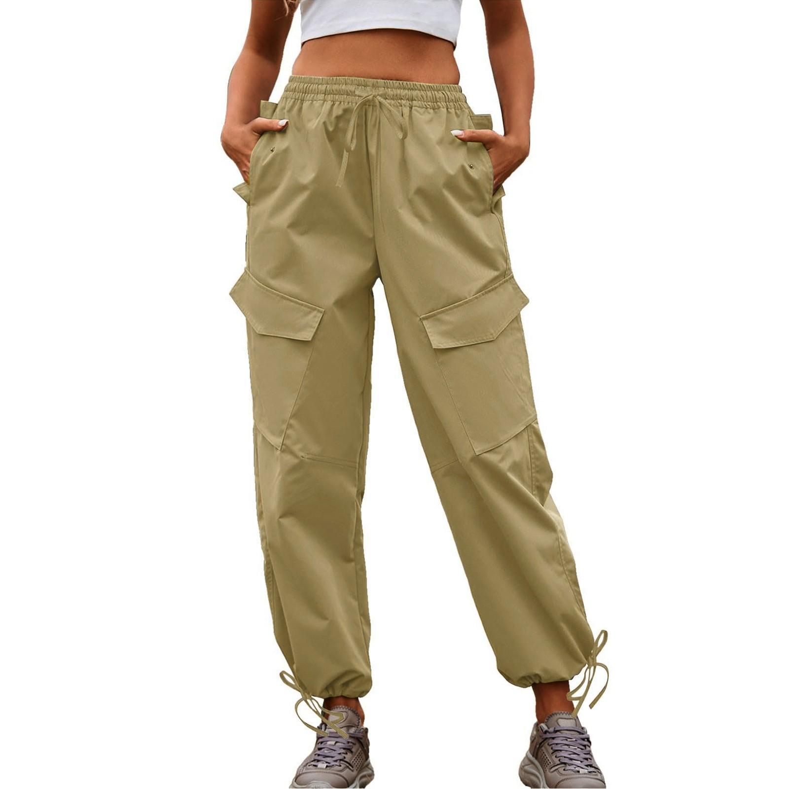 

Женские свободные леггинсы с завязками на резинке и поясом XL хаки