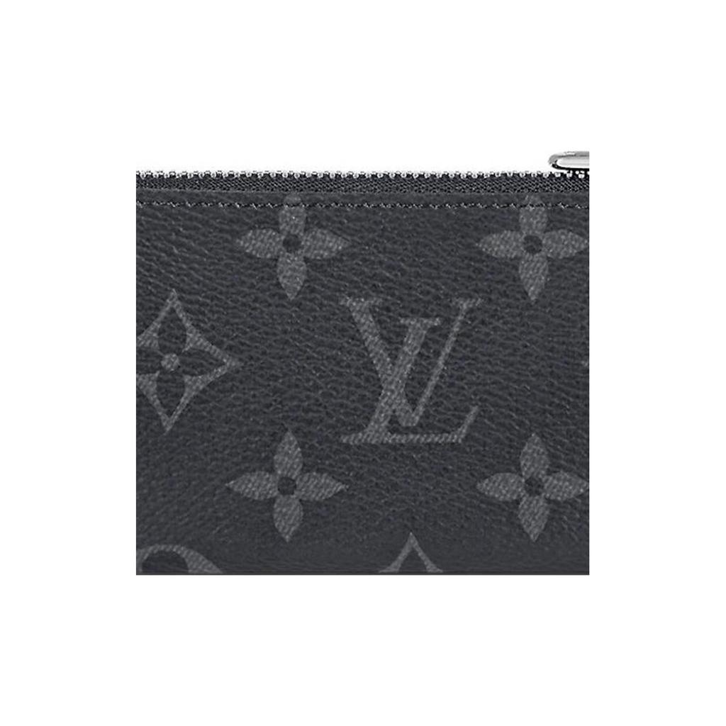 Louis Vuitton Key Pouch Monogram Eclipse Reverse Canvas Men Pouches Grey M80905