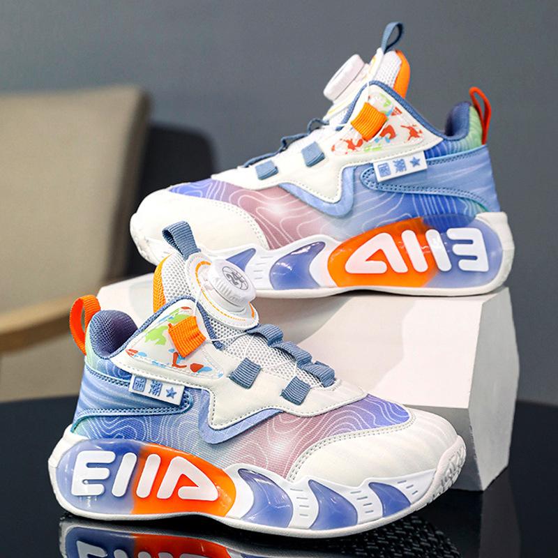 Classmate boys sports shoes 2025 spring and summer new children's basketball shoes medium and older boys soft-soled running shoes tide