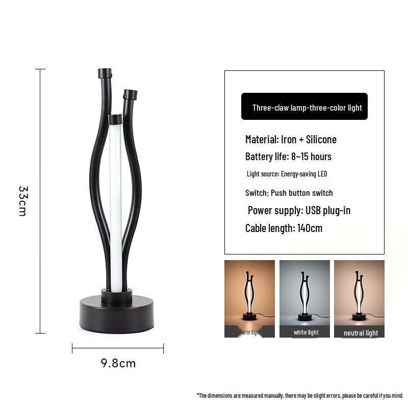 LED-Bartischlampe: Dekoratives Nachtlicht mit USB-Stecker – kreative Schreibtischlampe für klare Atmosphäre.
