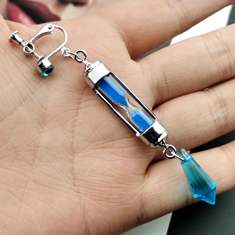 Anime The Case Study of Vanitas Vanitas Earrings No Karte Props Hourglass Earrings Ear Cuff Studs Clip Cosplay Jewelry Gifts