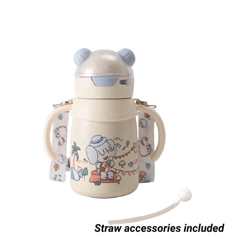 

Baby Cartoon 400ml 316 Stainless Steel Insulated Cup Portable Sippy Cup Kids бежевий