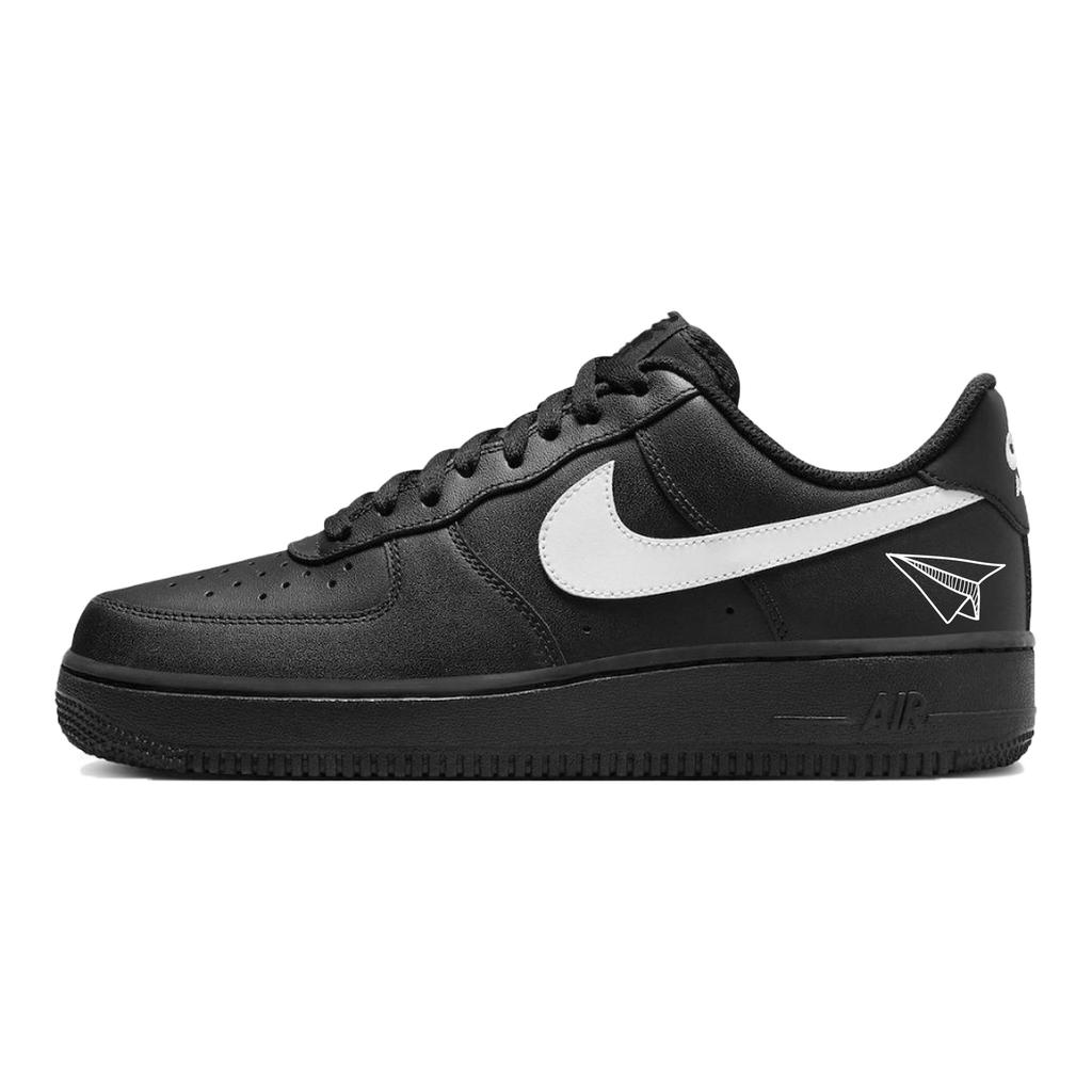 Nike Air Force 1 Black Forbidden Zone Leather Abrasion Resistant Slip Resistant Low top Skateboard Shoes Unisex CW2288-001(Team997-)
