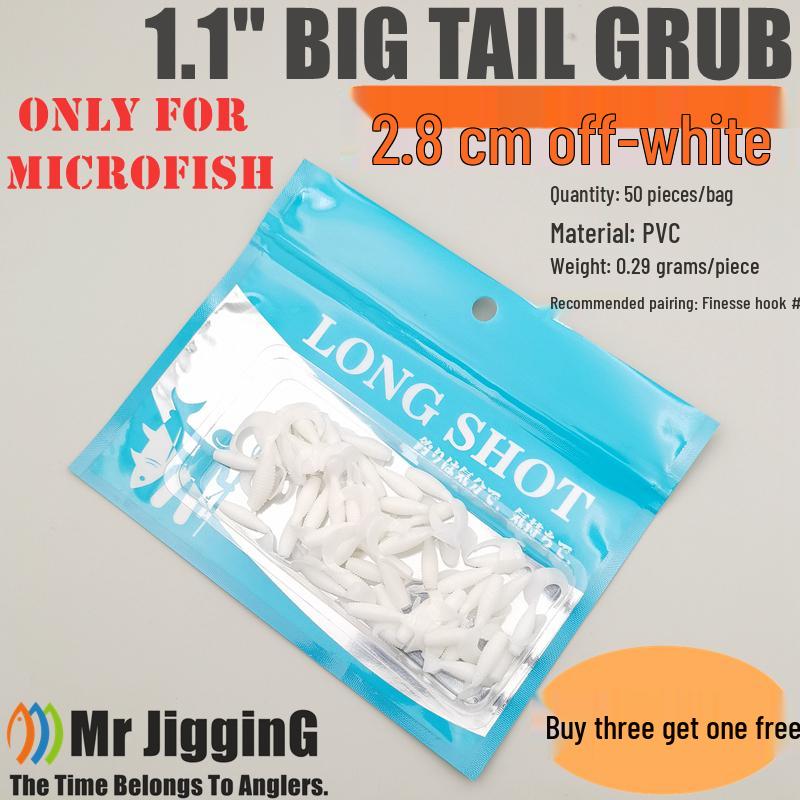 

50-Piece Soft Bait Lure Set: 2cm & 3cm Worms with Lead Head Hooks for Bass and Mandarin Fish Fishing