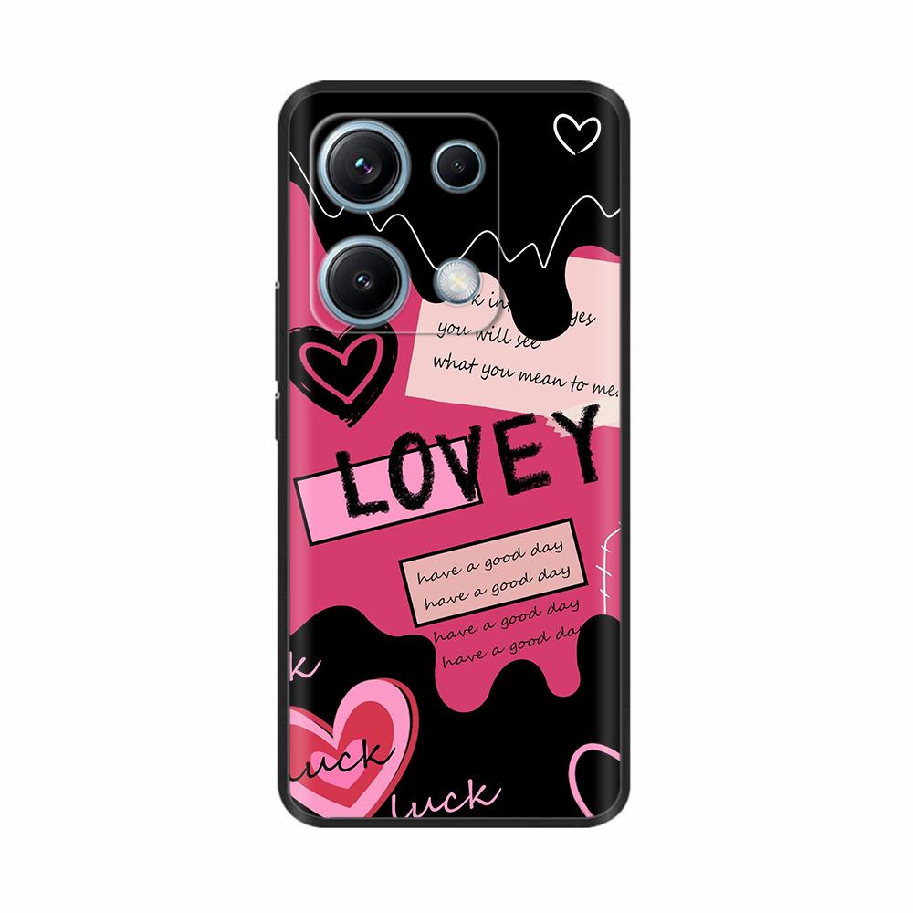 Xiaomi Redmi Note 14s Kılıfı Note14s Çiçekli Telefon Kılıfı Yumuşak İnce TPU Silikon Hafif Kapak Xiaomi Redmi Note 14s İçin