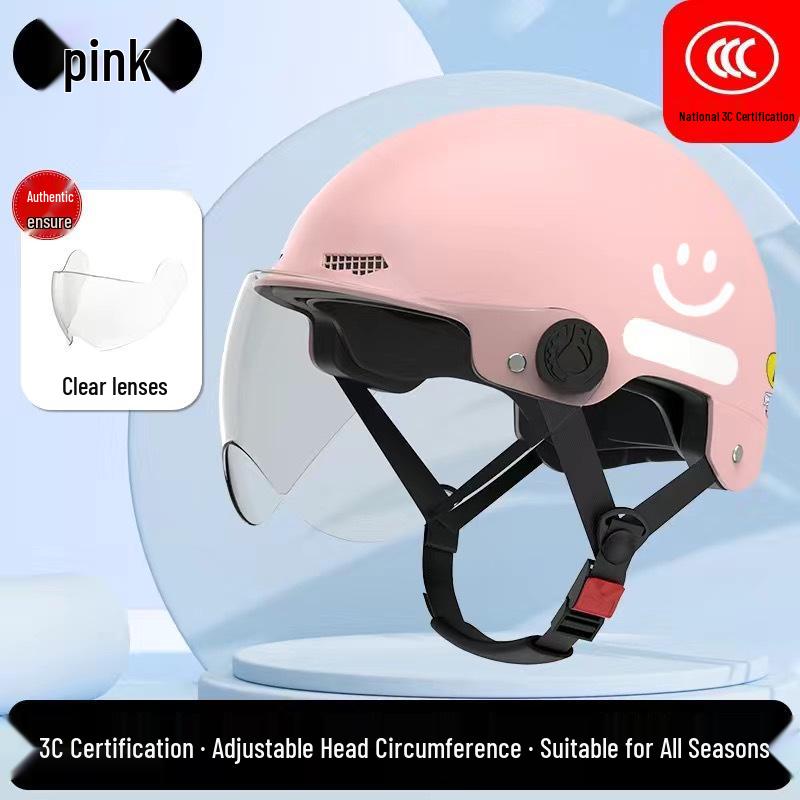 3C Certified Women's Electric Scooter Helmet, Breathable, Sun-Protection, All-Season Half Helmet for Motorcycle Riding.
