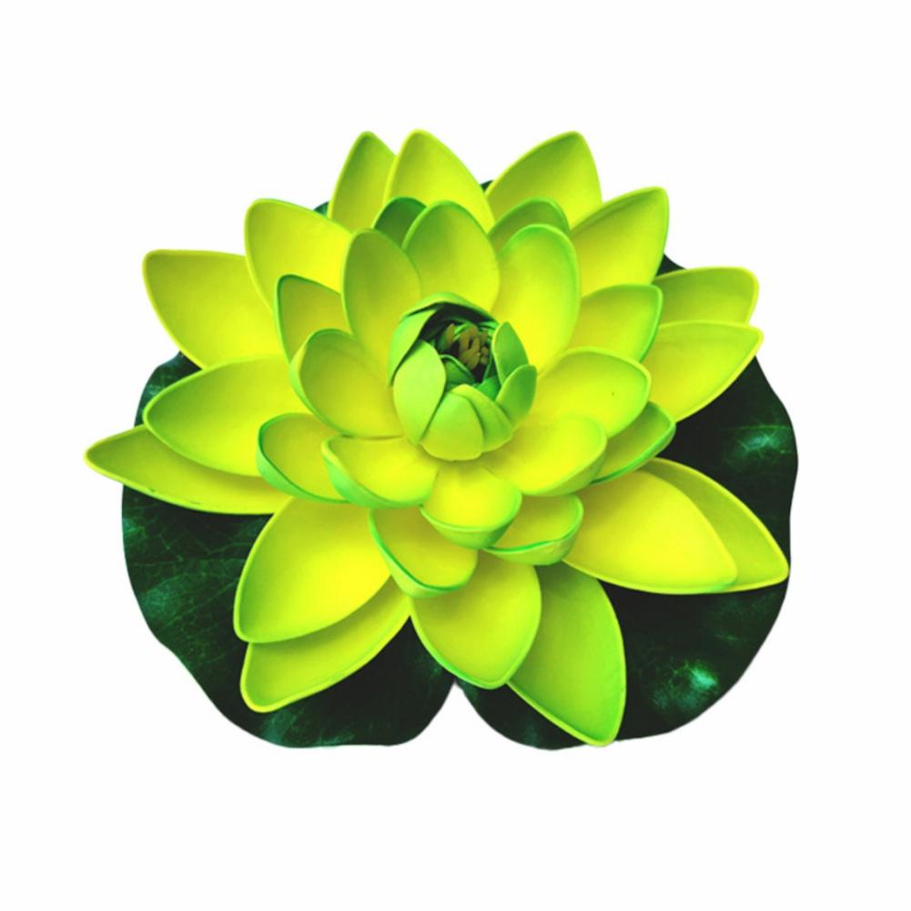 18cm Colorful Artificial Lotus Fake Floating Water Lily Flower Lotus Lifelike Micro Landscape Pond Plants Garden Pool Decor