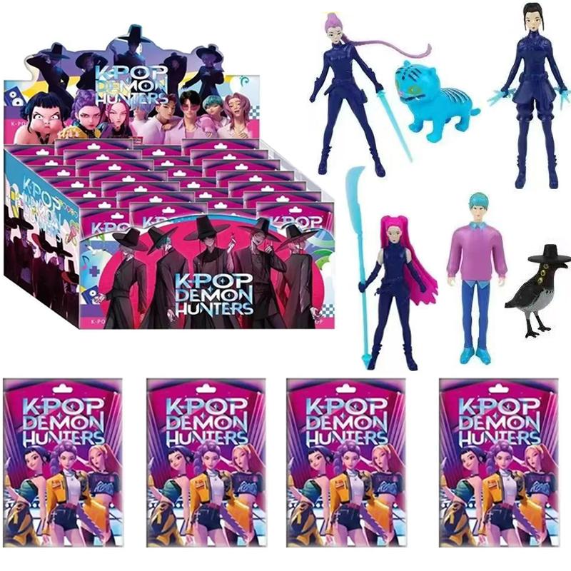 Hot Toys Anime KPop Demon Hunters Girl Super Idol Rumi Mira Zoey Figure Pvc Models Toy Desktop Decoration Gifts 24pcs 1box