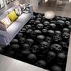 1pc Black Skull Head Pattern Floor Mat,Area Rugs For Living Room Bedroom Dorm Room,Non Skid Backing Doormat Floor Mat Ultra-Soft Throw Rugs