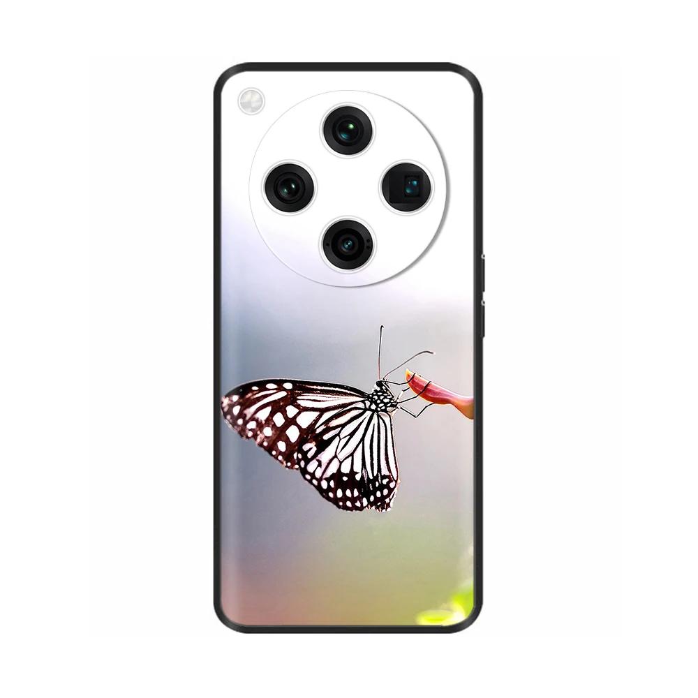 Painted Cover For Oppo Find X8 Pro Soft Black Silicon Back Cover Cases For Oppo Find X8 Findx8 Pro Shockproof Shell Cases Bumper