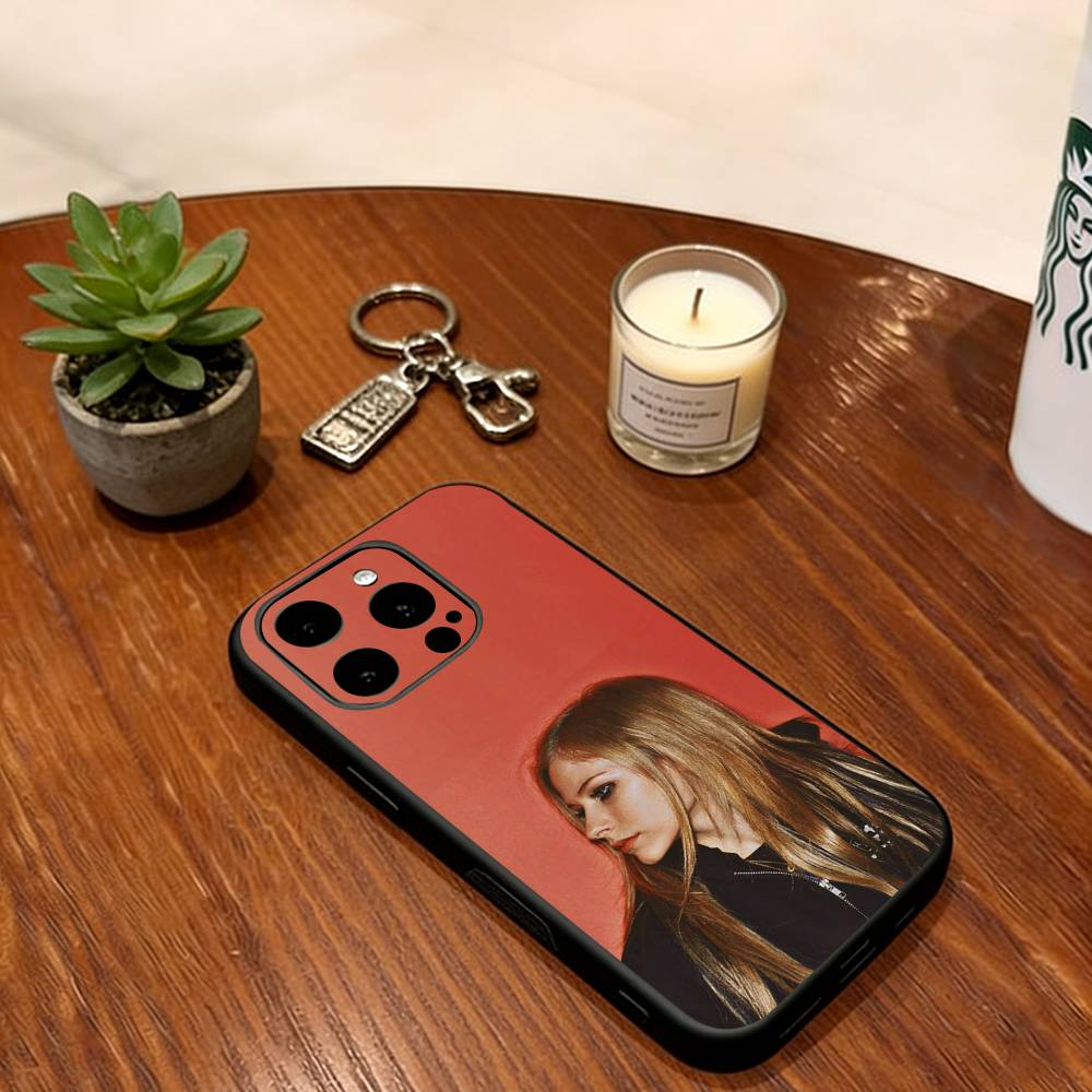Avril Ramona Lavigne Telefoonhoesje Voor iPhone 17, 16,15,14,13,12,11 Plus,Pro Max, Anderen Siliconen Zwart Zacht Hoesje