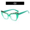 Retro Colorful Cat Eye Glasses Frame Colorable Lens Big Frame Anti Blue Light Glasses Clear Lens Protective Eyewear Travel