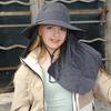 Full cover face sunscreen mask outdoor UV protection bucket hat summer breathable big brim shawl sun hat