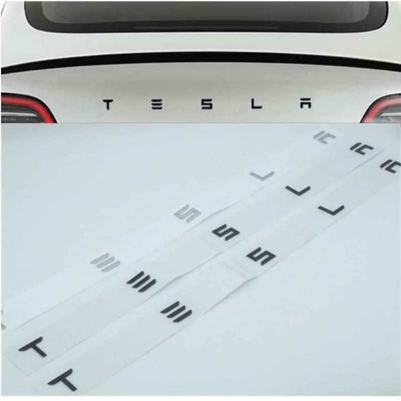 1pcs 3D ABS for Tesla car Letter Front Hood Head Bonnet Emblem Rear Tail Trunk Sticker Badge Decal styling Accessories