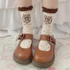 Bubble Mouth Line Doll Lolita Socks Women Vintage Polka Dot Slim Leg Socks Pure Cotton Mid-Leg Socks