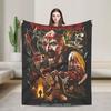 Terrifier 3 Christmas Santa Blanket The Clown Plush Vintage Warm Throw Blankets for Coverlet Spring/Autumn