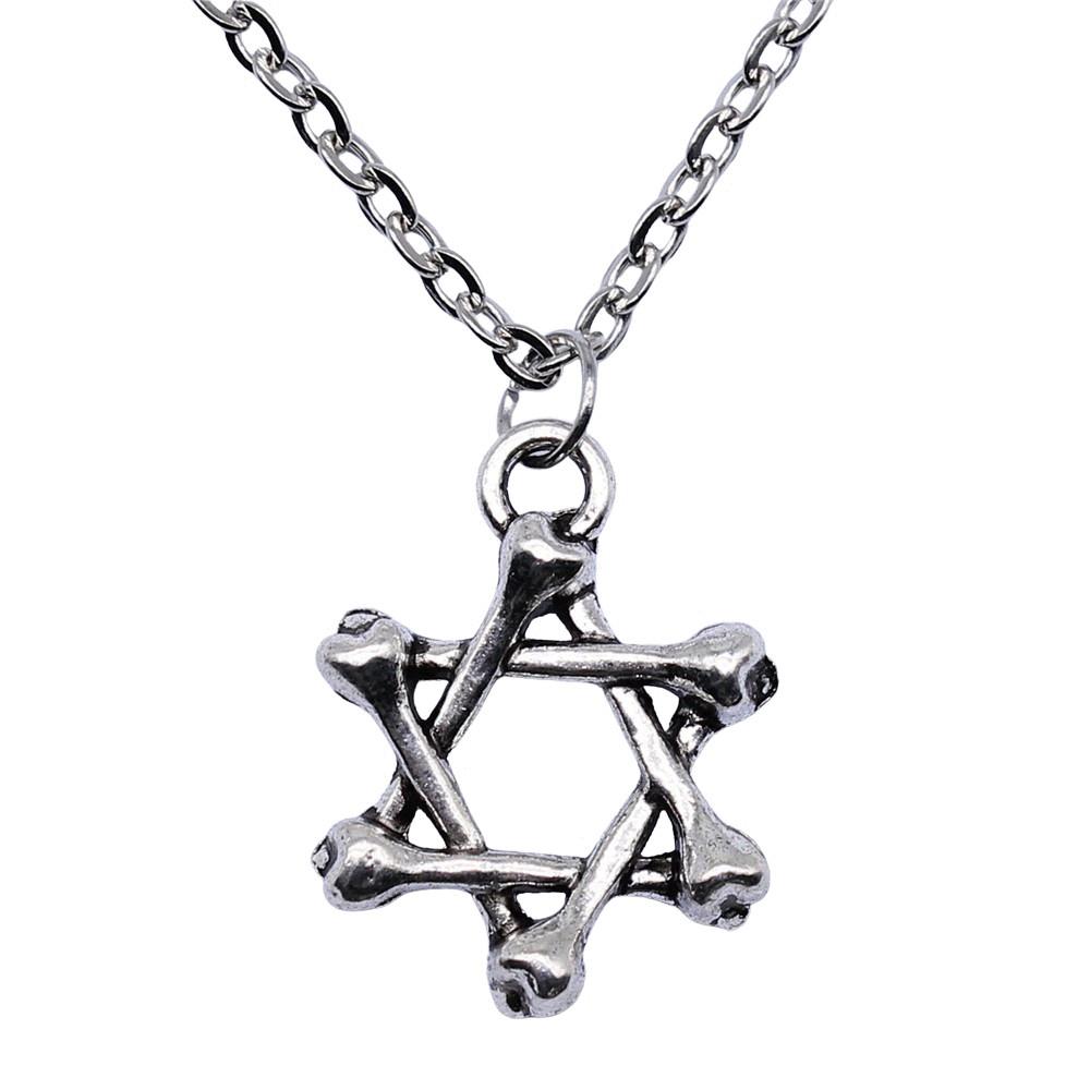 Collana Ciondolo Nodo Celtico Triquetra Stella di Davide Pendente Gioielli Vintage Boho Catena 43cm
