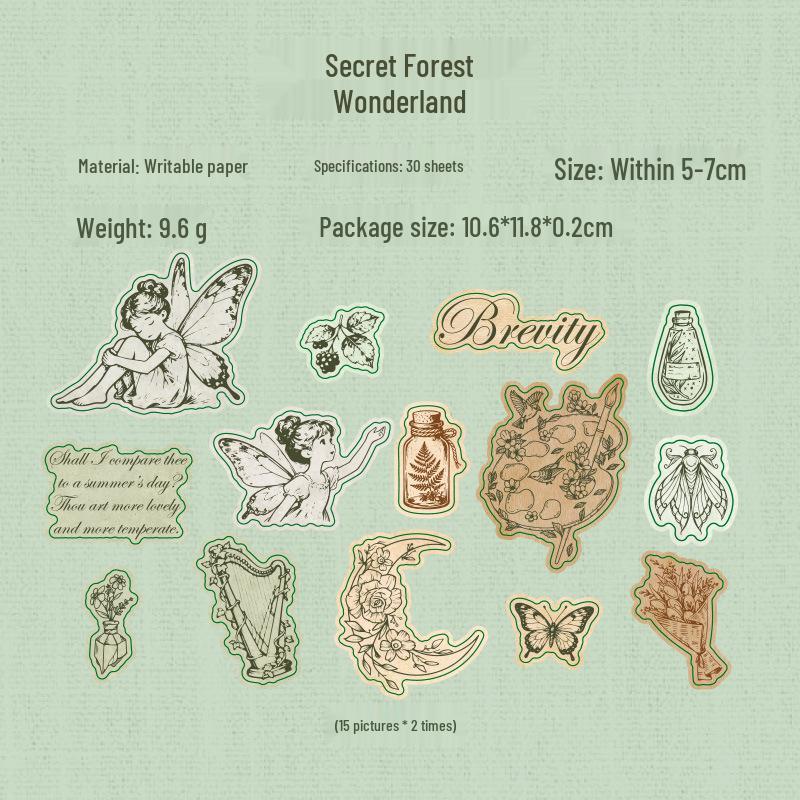 Yuxian Retro Sticker Pack: Creative Patterns for Children s Journals, DIY Decor, and Collage.