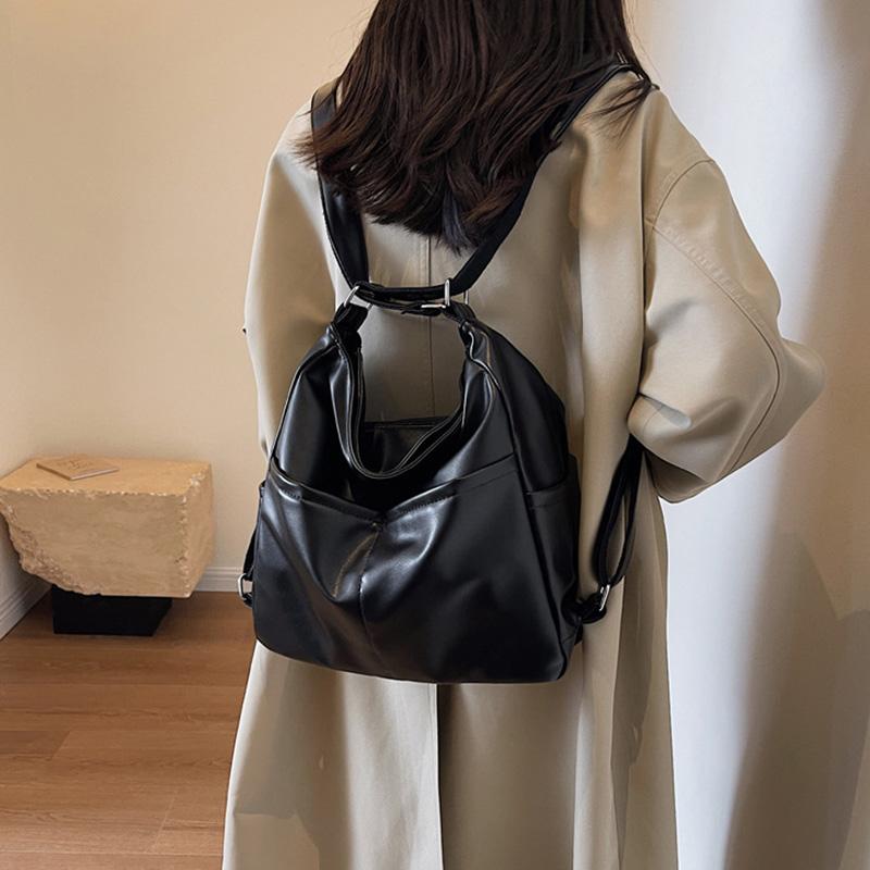 Spring 2026 Soft Leather Large Capacity Women's Tote Bag Commuter Crossbody Backpack Multi-Functial Shoulder Bag