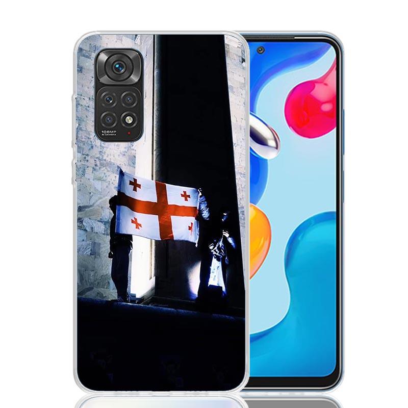 Georgia Flag Phone Case For Xiaomi Redmi Note 15 14 13 12S 12 Pro Plus 11S 11E 11 11T 10S 10 Art Soft Pattern Cover Redmi Note 1