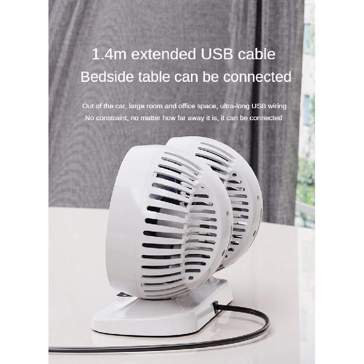 LEIBOO Car USB Fan Dual Head Cooling Air Fan Independent Switch 3-Speed 360 Degree Adjustable Auto Fan Car Electrical Appliances