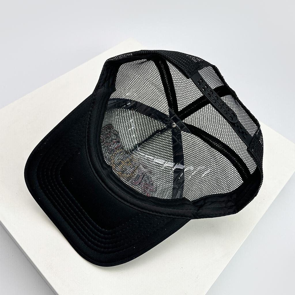 New Unisex Embroidered Badge Letters Baseball Hats Color Block Sunshade Mesh Breathable Trucker Caps Versatile Fashion Personal