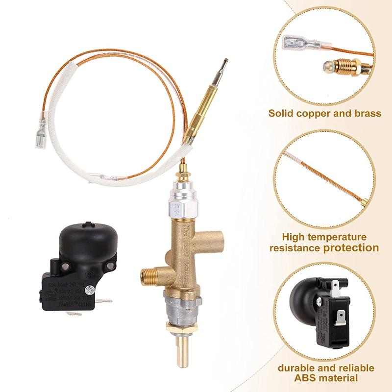 Propane Gas Patio Heater Room Space Heater & Outdoor Patio Heater Replacement Main Control Brass Safety Valve With Pilot Port