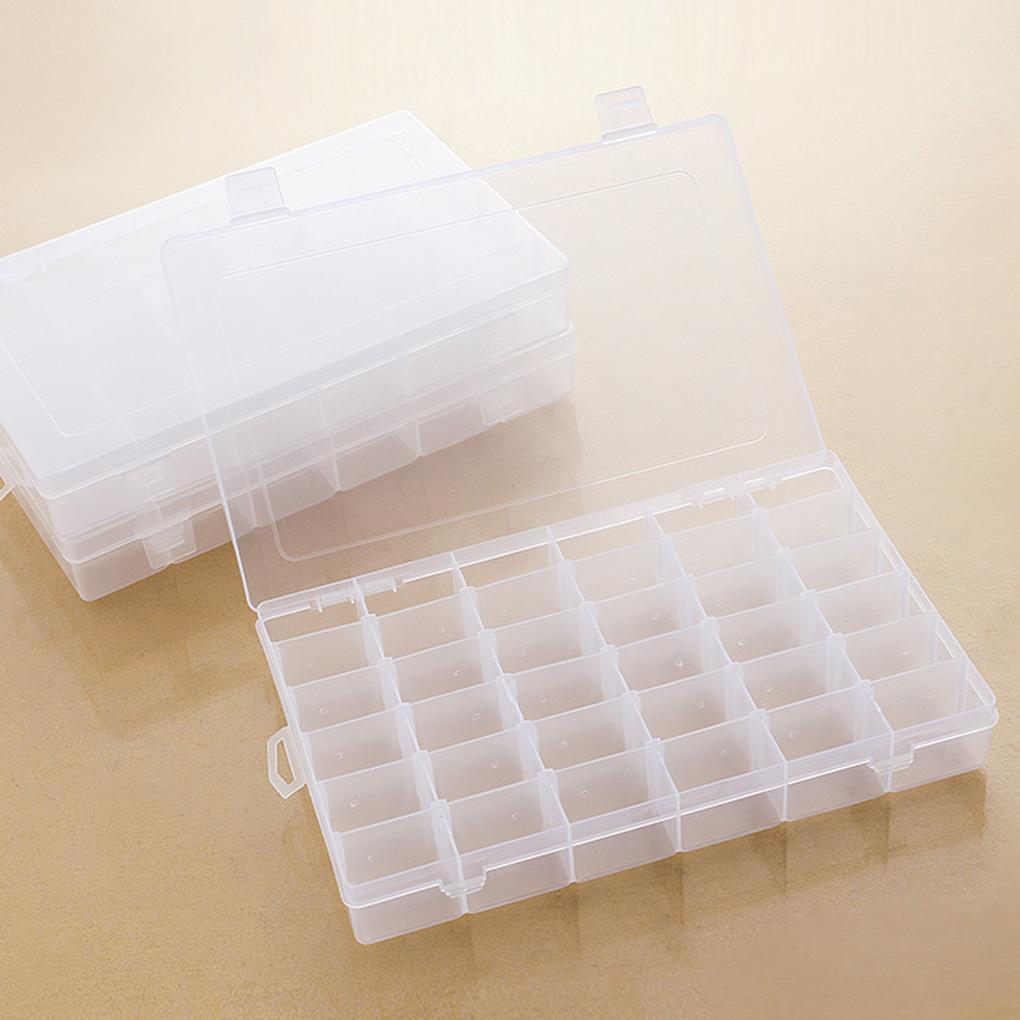36 Grids Clear Plastic Organizer Detachable Box with Compartment Dividers Holder Jewelry Bead Container Case Tapes
