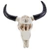 Longhorn Cow Skull Head Ornament Wall Hanging Wall Decoration Figurines Crafts Nostalgic Realistic for Home Halloween Decor
