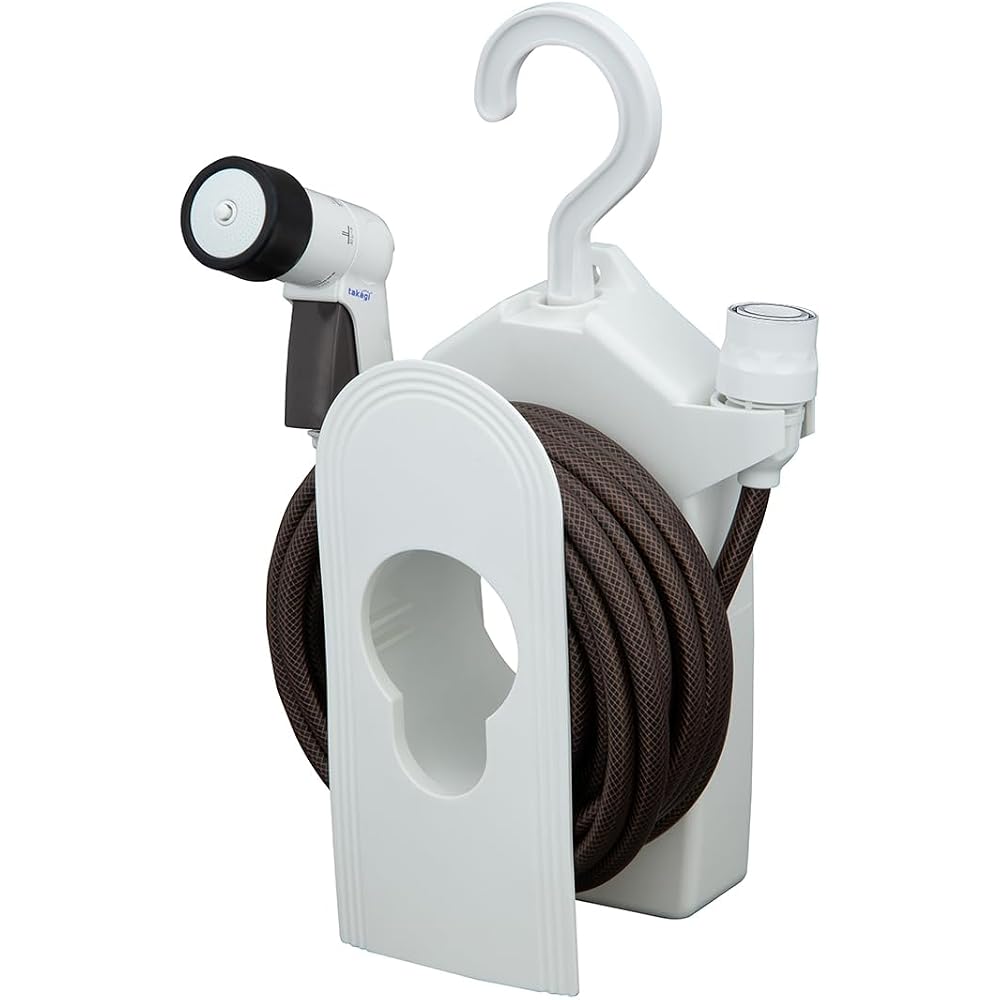 Takagi R110BR Horse Hose Reel Compact Reel, 10m (BR), Brown, Stylish, Lightweight