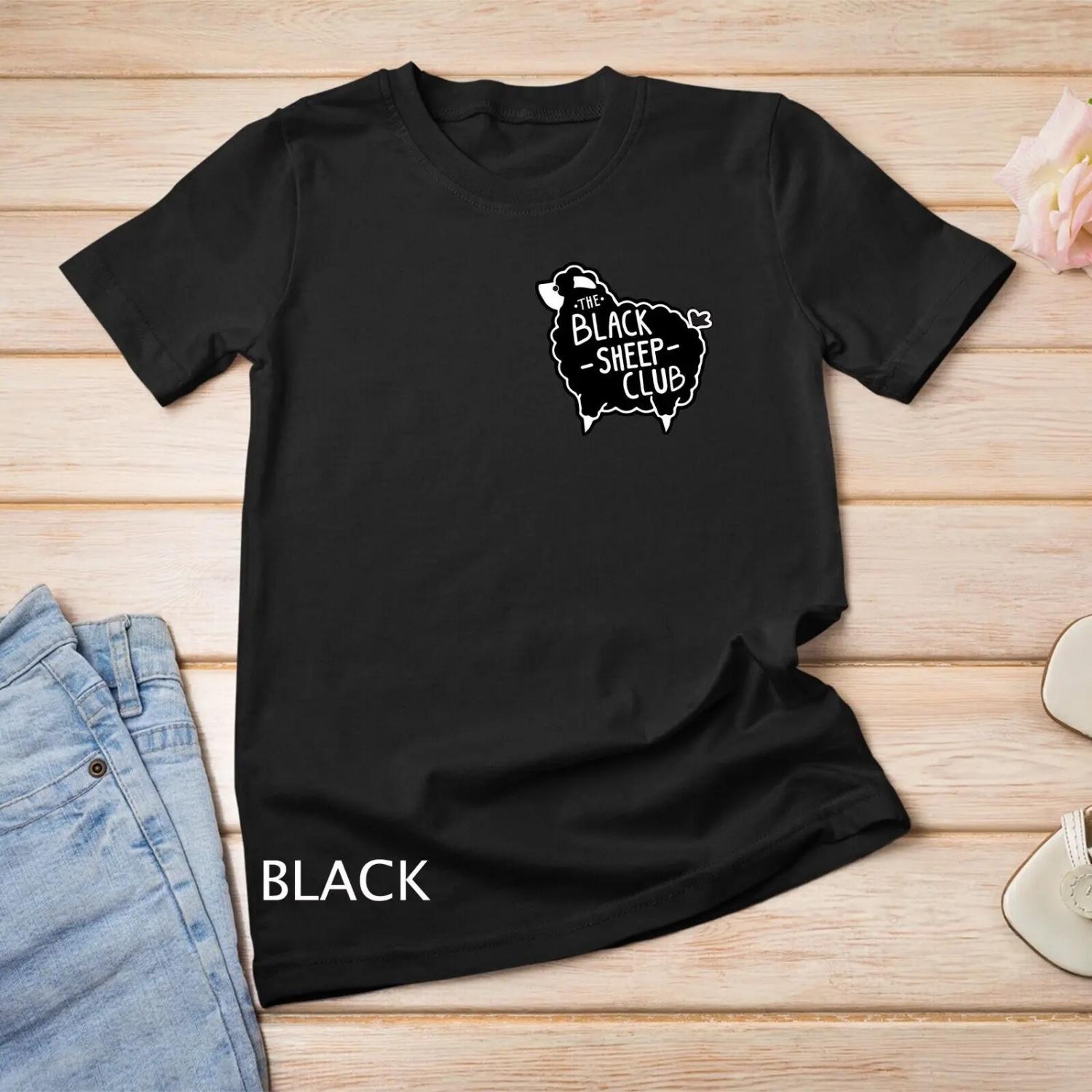 Pocket The Black Sheep Club Squad Funny Sarcastic T Shirt S