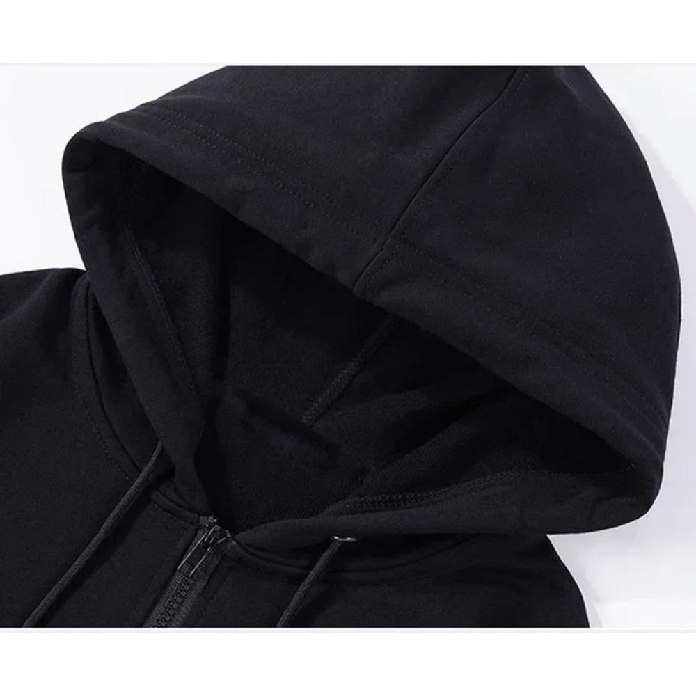 Dame hettegensere med glidelås Høst Vinter Ny gotisk hodeskalle med roser Rygggrad Mørk Estetikk Genser Pullover Zip Sportsklær