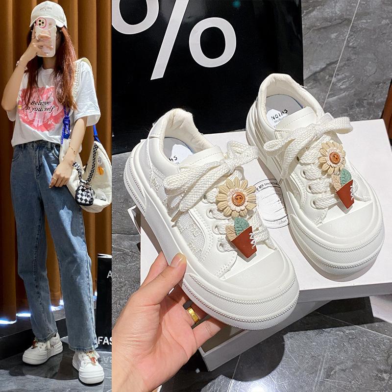 Kleine weiße Schuhe Kinder Sommer neue Ins Schulmädchen Casual Lace vielseitig Board Schuhe