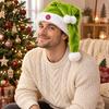 Quirky Christmas Sweater Party Hat Animated Naughty Santa Hat, Funny Dancing Button Activated Dynamic Holiday Costume Decoration Movement Soft