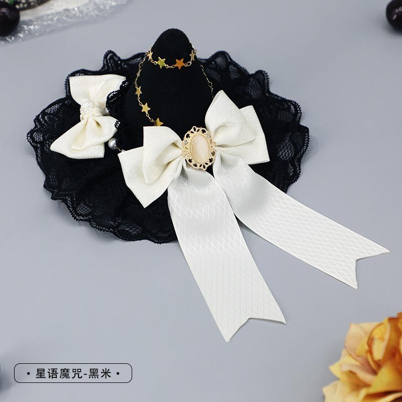 Gothic Magic Girl Hairpin Olita Hair Accessories Halloween Comics Hairpin Lace Bow Headgear Witch Hat