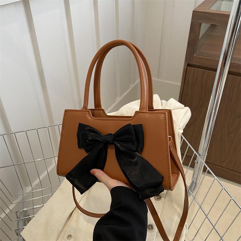 Trendy Women's Shoulder Bag 2024 Spring Bow-knot Street Style Handbag Pu Leather