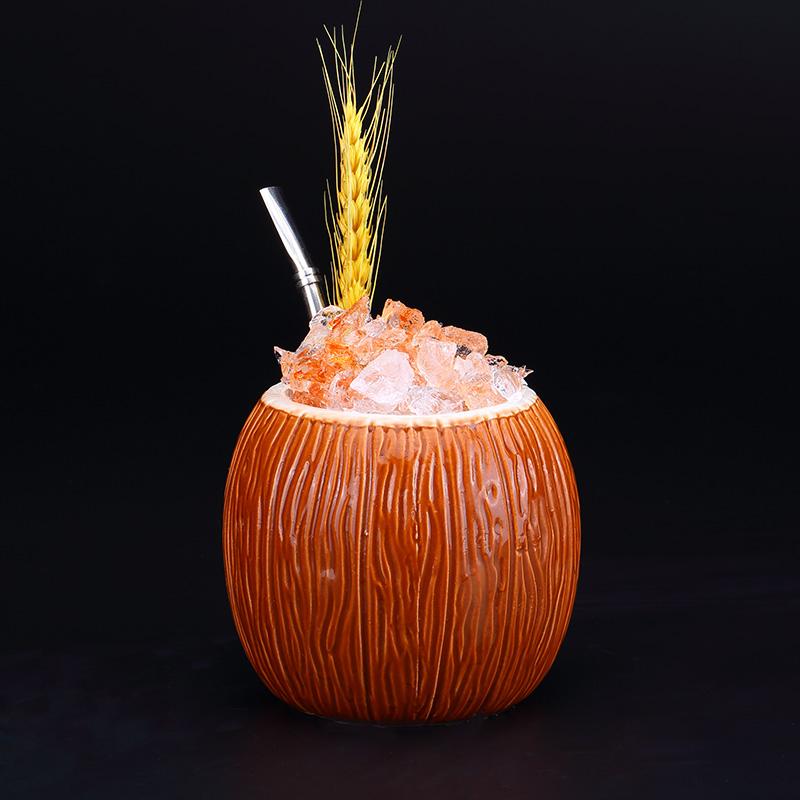 550ml Kokosnussform Hawaii Tiki Tassen Keramiktasse Tasse Für Geschenke Tassen Und Becher Cocktailtasse