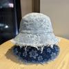 Flower Embroidered Fisherman's Hat Straw Bucket Hat Breathable Summer Beach Vacation Sun Hat