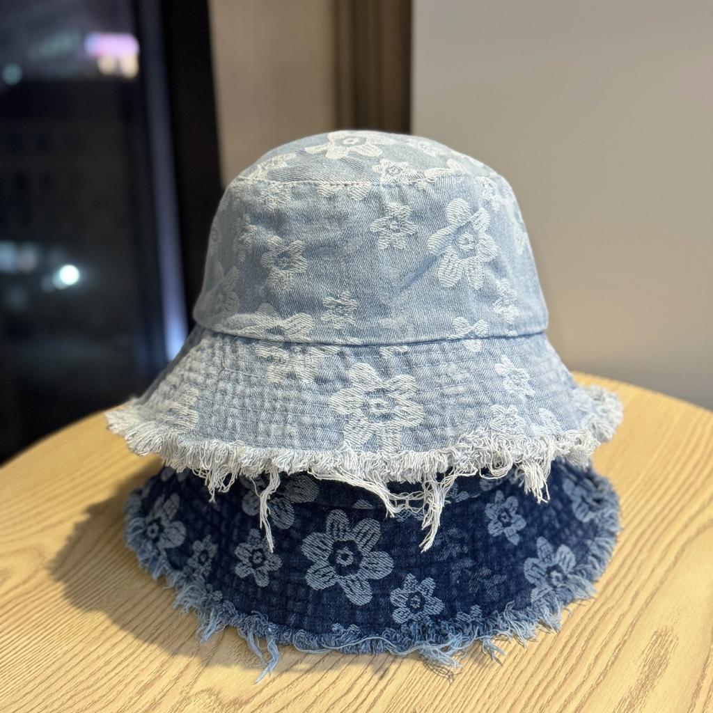 Flower Embroidered Fisherman's Hat Straw Bucket Hat Breathable Summer Beach Vacation Sun Hat